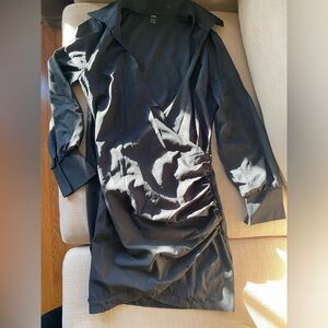 Shein Black Dress with collar and long sleeves - S(4) - NWT